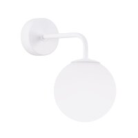 Wandleuchte mit Arm Glas Stahl Wei&szlig; G9 T:22 cm...