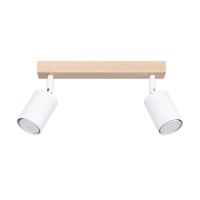 Deckenstrahler Holz Stahl Weiß GU10 46 cm flexibel