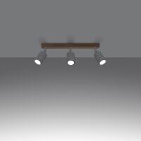 Deckenstrahler Holz Stahl Weiß GU10 61 cm verstellbar