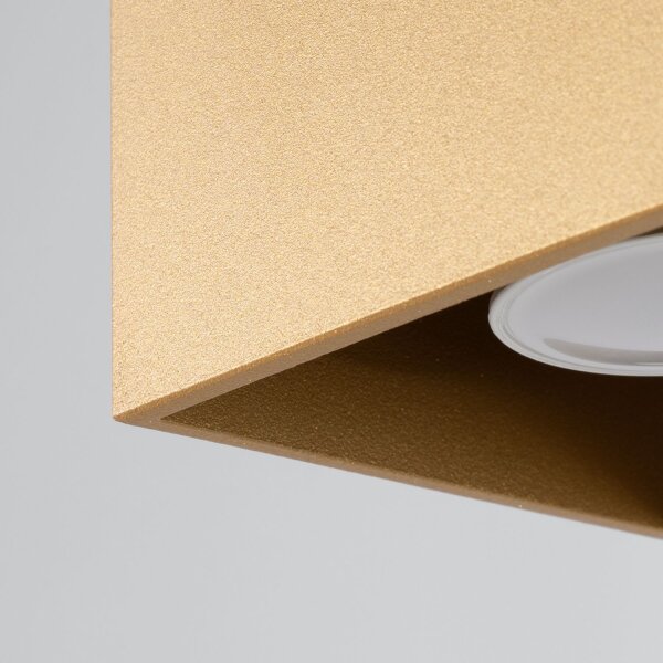 Elegante Deckenleuchte Stahl Gold GU10 Würfel B:10 cm