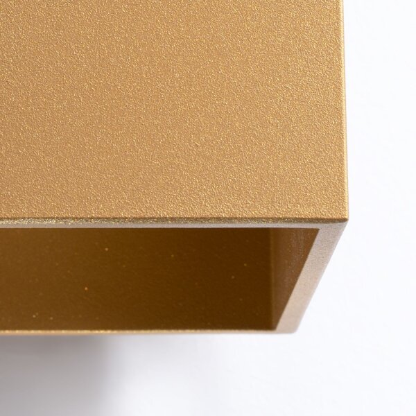 Wandlampe Up Down Stahl Gold T:12 cm G9 Würfel elegant