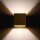 Wandlampe Up Down Stahl Gold T:12 cm G9 Würfel elegant