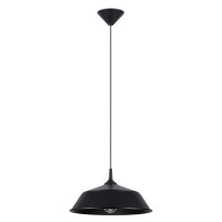 Runde Hängelampe Schwarz Stahl E27 Ø34 cm...