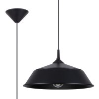 Runde Hängelampe Schwarz Stahl E27 Ø34 cm...