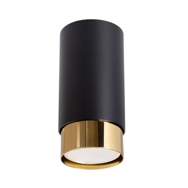 Stilvolle Deckenleuchte Schwarz Gold GU10 Ø6 cm rund
