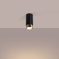 Stilvolle Deckenleuchte Schwarz Gold GU10 Ø6 cm rund