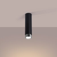 Elegante Deckenlampe Schwarz Chrom GU10 Ø6 cm rund