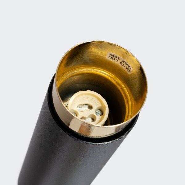 Elegante Deckenlampe Schwarz Gold GU10 Ø6 cm rund