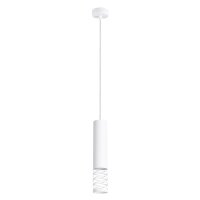 Stilvolle H&auml;ngelampe Wei&szlig; Stahl GU10 L:8 cm rund