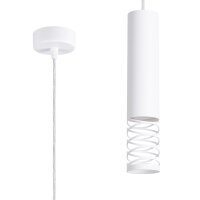 Stilvolle Hängelampe Weiß Stahl GU10 L:8 cm rund