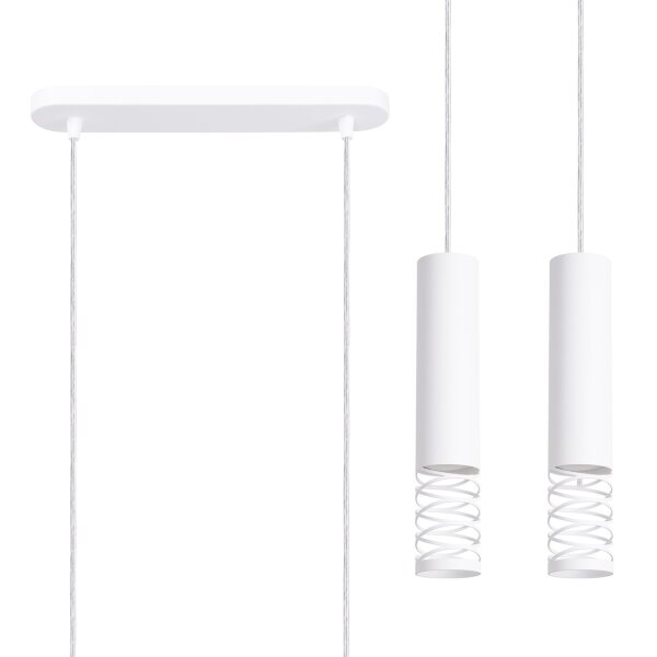 Stilvolle Hängelampe Weiß Stahl GU10 33 cm 2-flammig