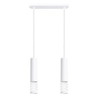 Stilvolle H&auml;ngelampe Wei&szlig; Stahl GU10 33 cm 2-flammig