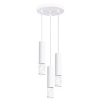 Pendelleuchte Weiß Stahl GU10 L:25 cm 3-flammig