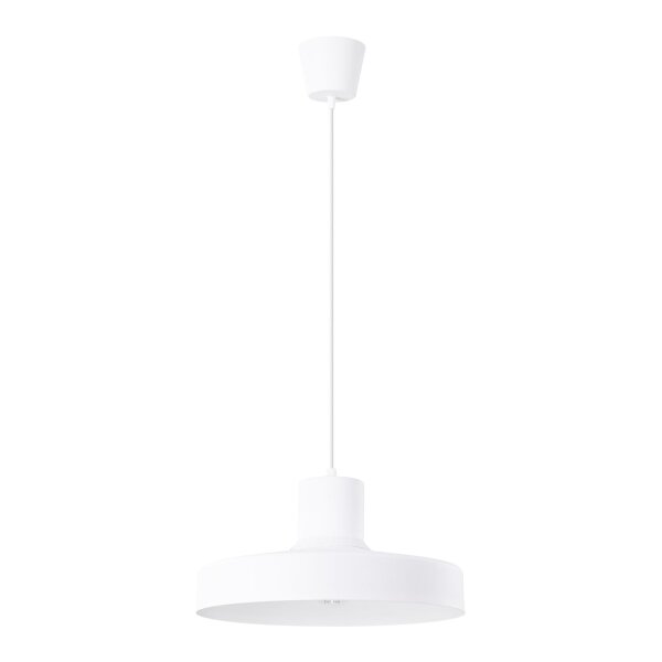 Hängelampe Stahl Weiß E27 L:35 cm rund gemütlich