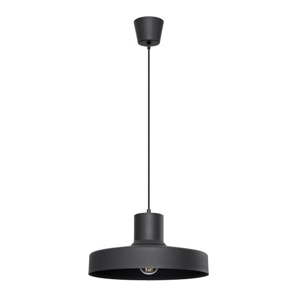 Hängelampe Stahl Schwarz E27 L:35 cm rund gemütlich