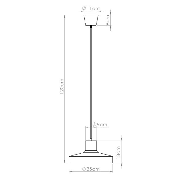 Pendelleuchte Stahl Ocker E27 L:35 cm rund gemütlich