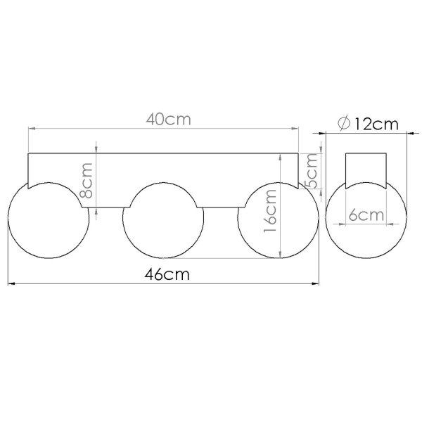 Deckenlampe Holz Glas G9 3-flammig 46 cm lang blendarm