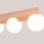 Deckenlampe Holz Glas G9 3-flammig 46 cm lang blendarm