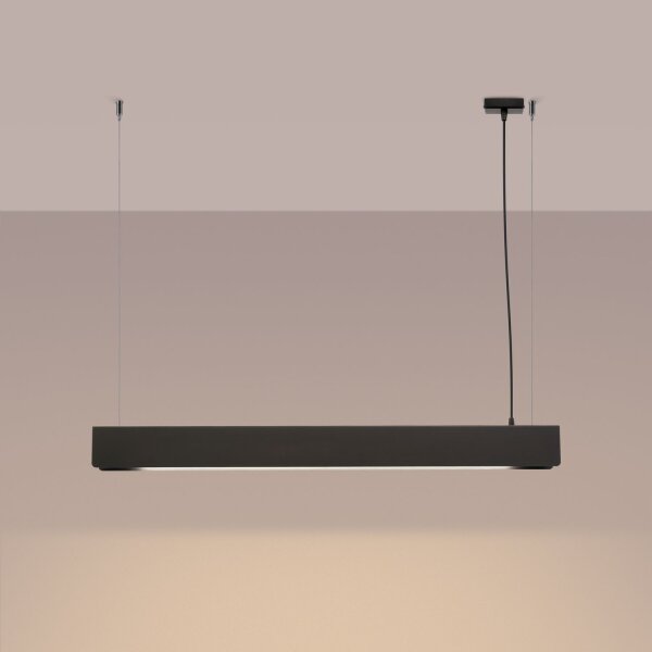 Große Hängelampe Stahl Schwarz G13 3000 K L:100 cm
