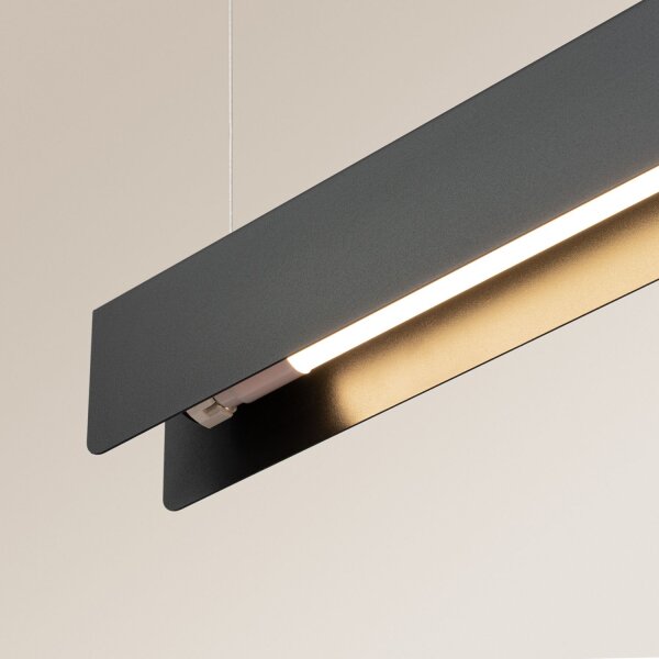 Große Hängelampe Stahl Schwarz G13 3000 K L:100 cm