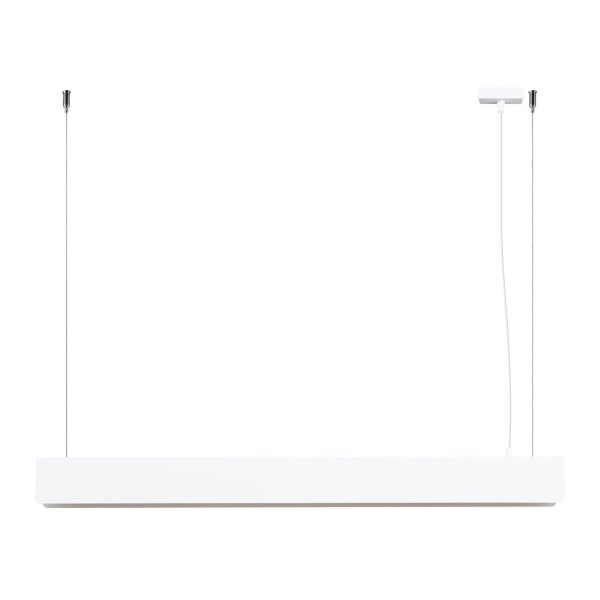 Große Pendelleuchte Stahl Weiß G13 3000 K L:100 cm