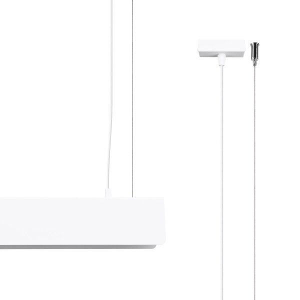 Große Pendelleuchte Stahl Weiß G13 3000 K L:100 cm