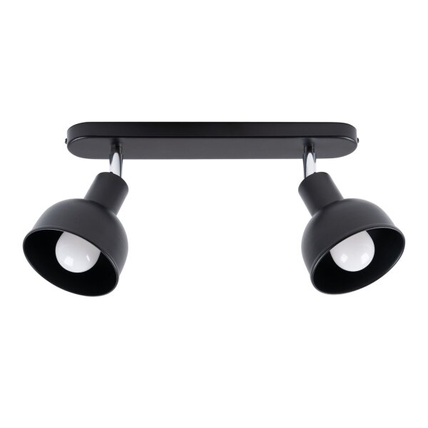 Deckenspot flexibel Schwarz Stahl E27 47 cm 2-flammig