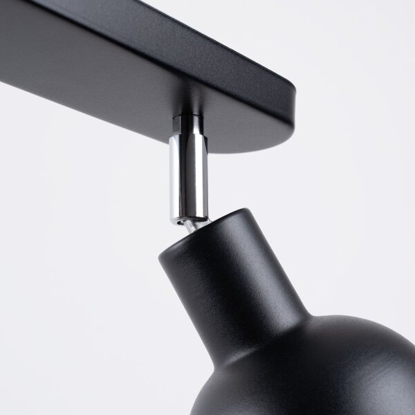 Deckenspot flexibel Schwarz Stahl E27 47 cm 2-flammig