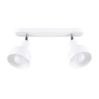Deckenspot flexibel Weiß Stahl E27 47 cm 2-flammig
