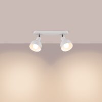 Deckenspot flexibel Weiß Stahl E27 47 cm 2-flammig