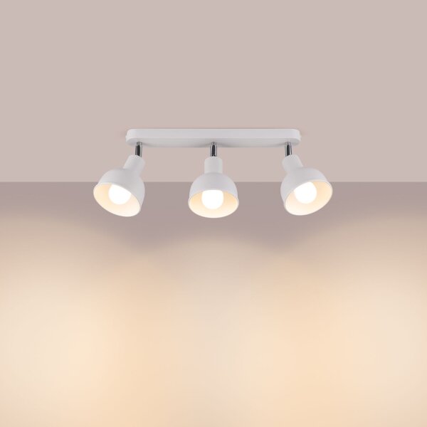 Deckenspot verstellbar Weiß Stahl E27 59 cm 3-flammig