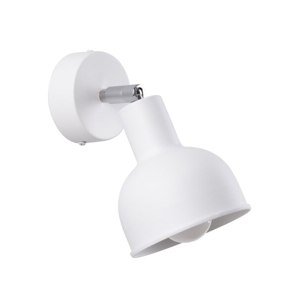 Wandstrahler Stahl Weiß E27 H:17 cm Spot schwenkbar