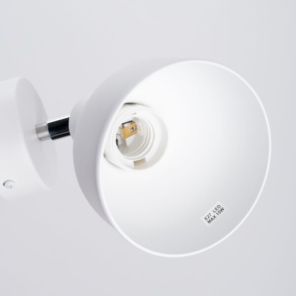 Wandstrahler Stahl Weiß E27 H:17 cm Spot schwenkbar