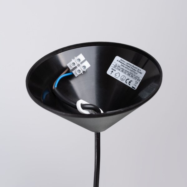 Runde Hängelampe Stoff Schwarz E27 rund Ø30 cm blendarm