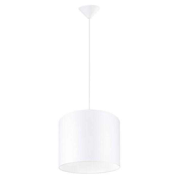 Runde Pendelleuchte Stoff Weiß E27 rund Ø30 cm blendarm
