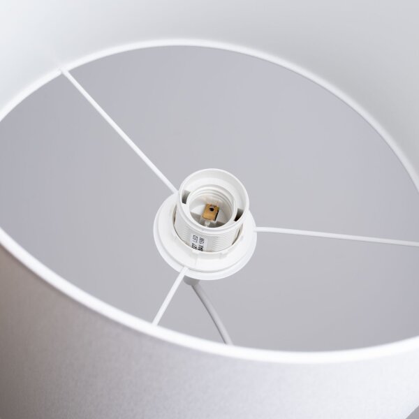 Runde Pendelleuchte Stoff Weiß E27 rund Ø30 cm blendarm