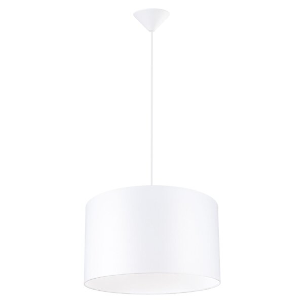 Runde Pendelleuchte Stoff Weiß E27 rund Ø40 cm blendarm