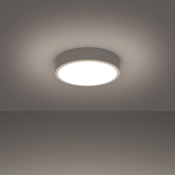 LED Deckenleuchte Aluminium Weiß 3000 K Ø30 cm blendarm