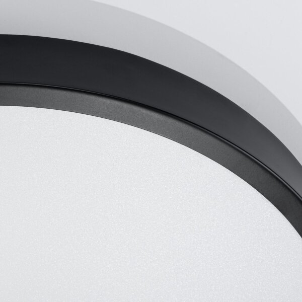 LED Deckenleuchte Schwarz Alu 3000 K Ø50 cm blendarm