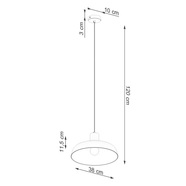 Stilvolle Hängelampe Holz Stahl Weiß E27 rund Ø38 cm