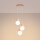 Hängelampe Holz Glas Weiß G9 3-flammig L:31 cm blendarm