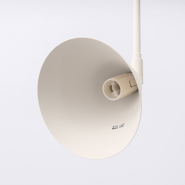Wandleuchte Beige Stahl E14 Schalter Stecker H:30 cm