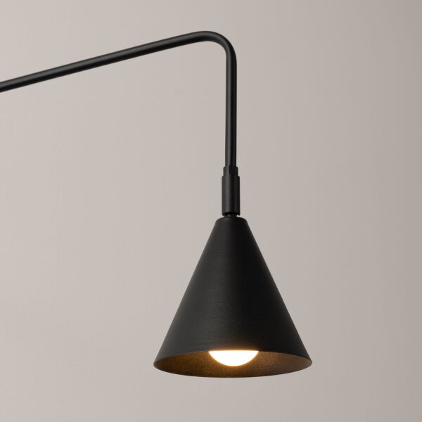 Wandleuchte Schwarz Stahl E14 Schalter Stecker H:30 cm