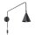 Wandleuchte Schwarz Stahl E14 Schalter Stecker H:30 cm