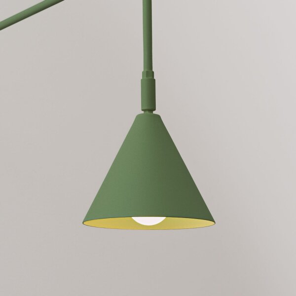 Wandlampe Olivgrün Stahl E14 Schalter Stecker T:61 cm