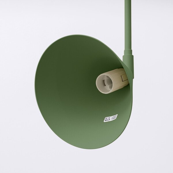 Wandlampe Olivgrün Stahl E14 Schalter Stecker T:61 cm