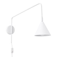 Wandlampe Weiß Stahl E14 Schalter Stecker Kabel...