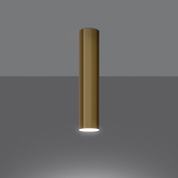 Deckenleuchte Stahl Gold GU10 B:6 cm rund Aufbau Spot
