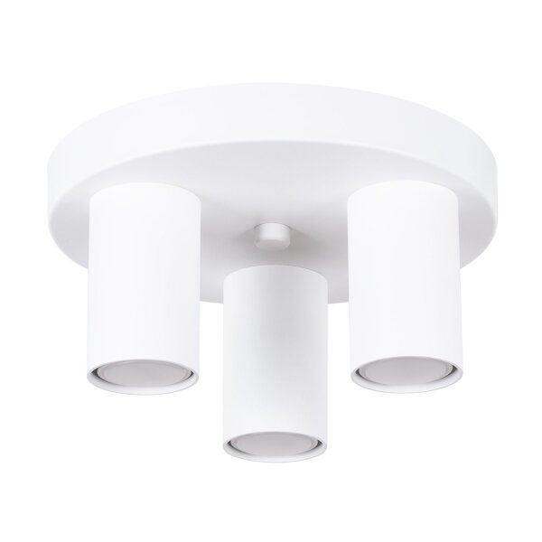 Deckenlampe Stahl Weiß GU10 B:25 cm rund 3-flammig