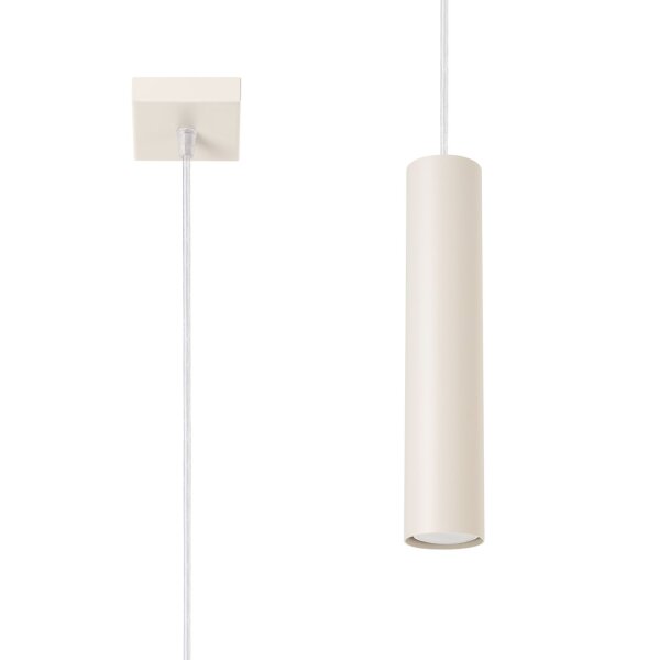 Hängelampe Stahl Beige GU10 rund Ø8 cm akzentuiert